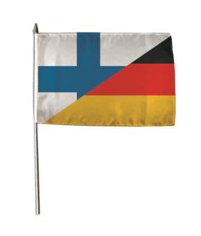Stockflagge Finnland-Deutschland 30 x 45 cm 