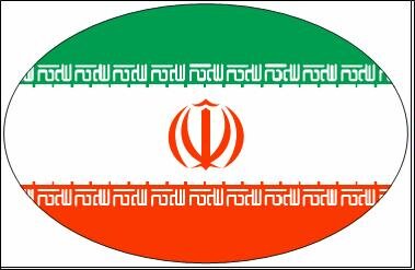 Aufkleber oval Iran 10 x 6,5 cm 