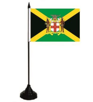 Tischflagge Jamaika mit Wappen 10 x 15 cm 