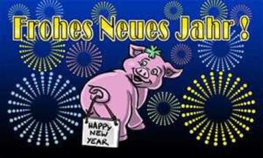 Fahne Neujahr Glücksschwein Frohes neues Jahr 90 x 150 cm 