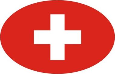 Aufkleber oval Schweiz 10 x 6,5 cm 