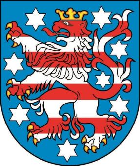 Aufkleber Thüringen Wappen 9 x 11 cm