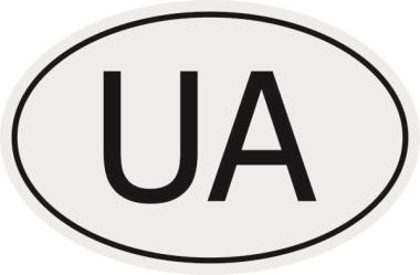 Aufkleber Autokennzeichen UA = Ukraine 14,5 x 9,5 cm