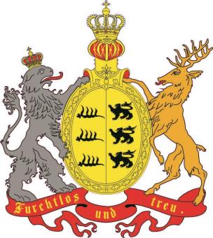 Aufkleber Württemberg Furchtlos & Treu  Wappen 
