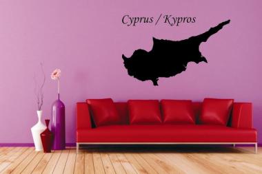 Wandtattoo Zypern Karte 