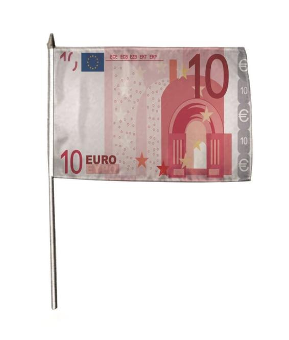 Stockflagge 10 Euroschein 30 x 45 cm 