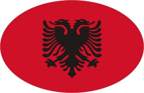 Aufkleber oval Albanien 10 x 6,5 cm 
