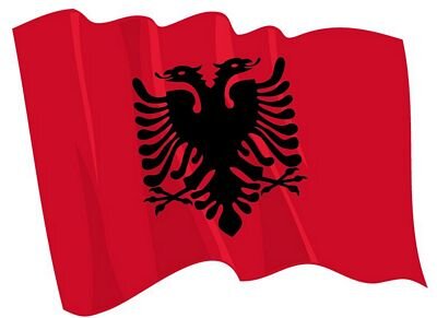 Aufkleber Flagge Albanien wehend 8,5 x 6 cm 