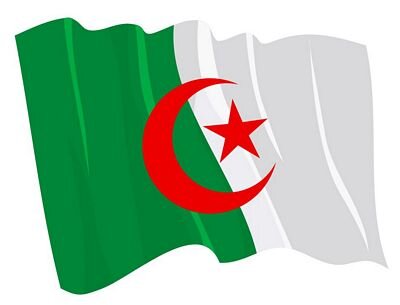 Aufkleber Flagge Algerien wehend 8,5 x 6 cm 