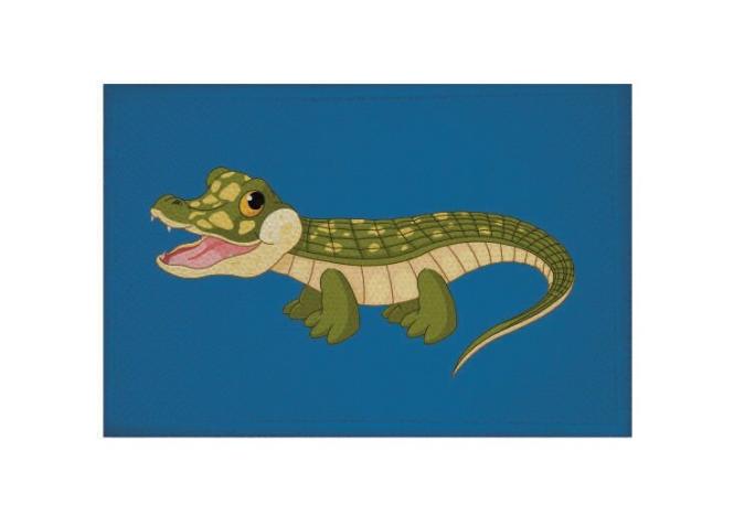 Aufnäher Baby Krokodil blau Patch 9 x 6 cm 