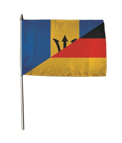 Stockflagge Barbados-Deutschland 30 x 45 cm 