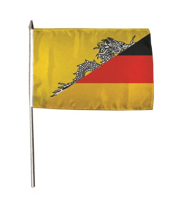 Stockflagge Bhutan-Deutschland 30 x 45 cm 
