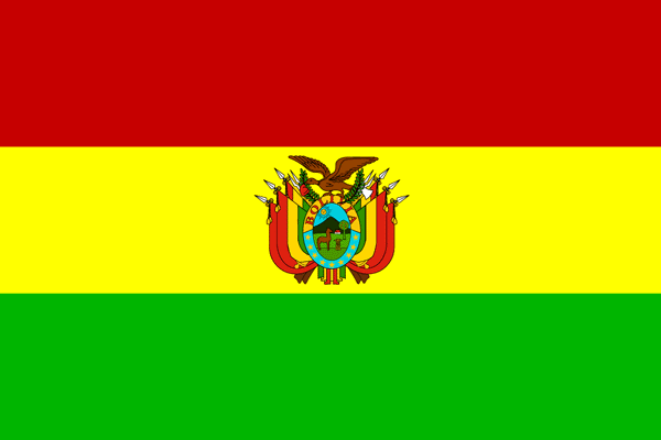 Fahne Bolivien mit Wappen 90 x 150 cm 