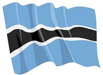 Aufkleber Flagge Botswana wehend 8,5 x 6 cm 