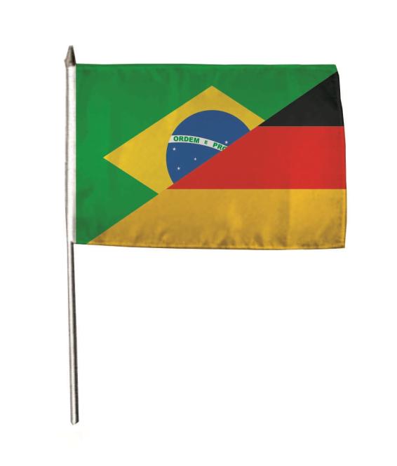 Stockflagge Brasilien-Deutschland 30 x 45 cm 