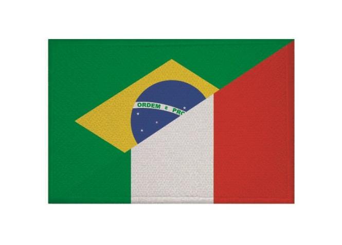 Aufnäher Brasilien-Italien Patch 9 x 6 cm 