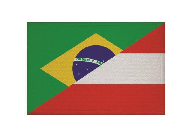Aufnäher Brasilien-Österreich Patch  9 x 6  cm 