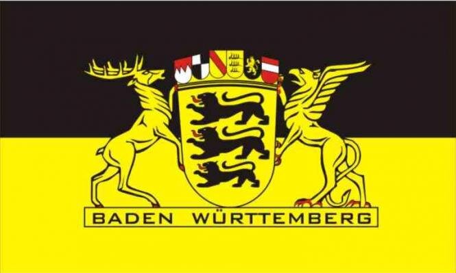 Flagge Baden - Württemberg mit großem Landessiegel 30 x 45 cm