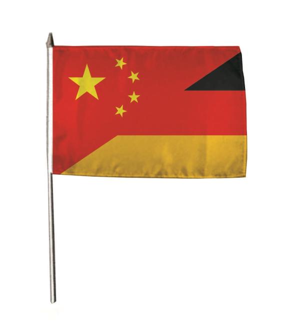 Stockflagge China-Deutschland 30 x 45 cm 