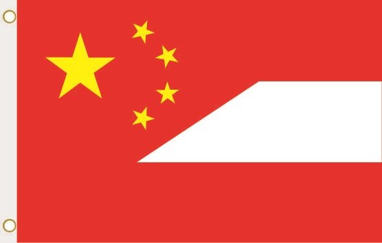Fahne China-Österreich 90 x 150 cm 