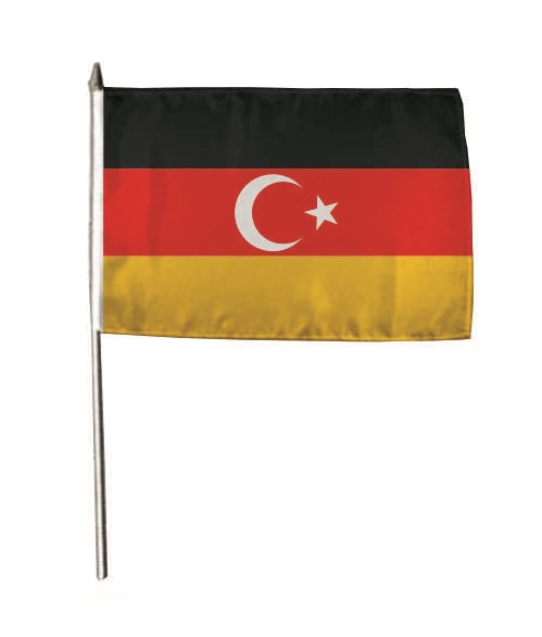 Stockflagge Deutsch-Türken 30 x 45 cm 