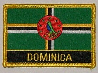 Aufnäher Dominica mit Schrift 