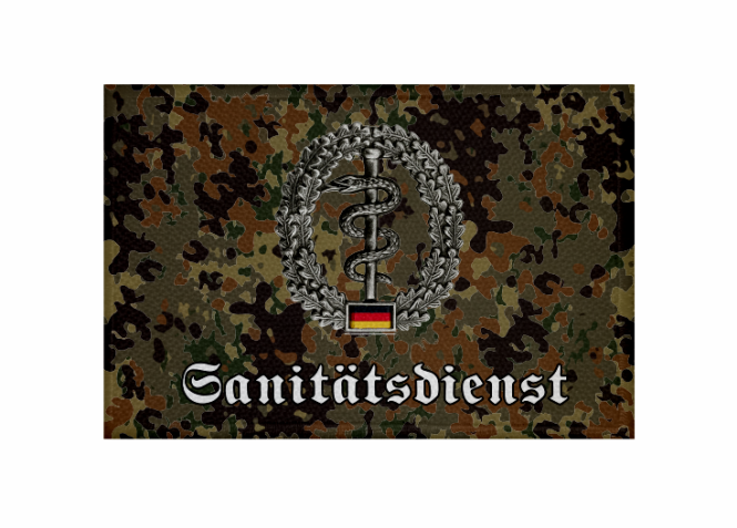 Aufnäher Flecktarn Bundeswehr Sanitätsdienst Patch 9x 6 cm 