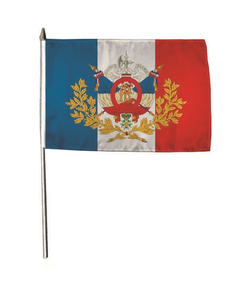 Stockflagge Frankreich mit historischem Wappen 30 x 45 cm 