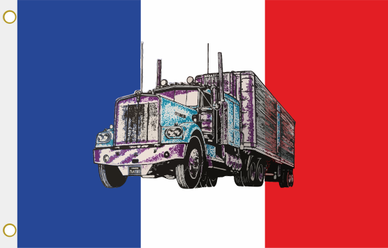 Fahne Frankreich mit Truck 90 x 150 cm 