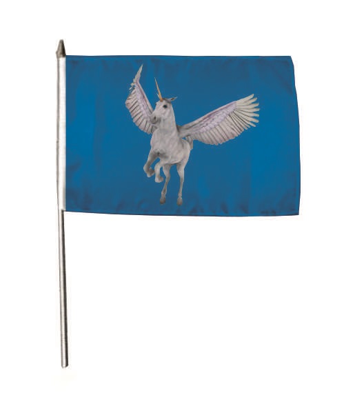 Stockflagge Geflügeltes Einhorn30 x 45 cm 
