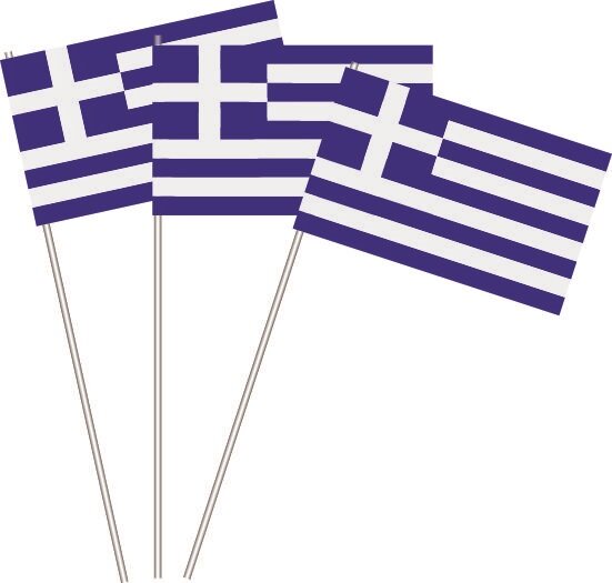 Papierfahnen Griechenland 10 Stück