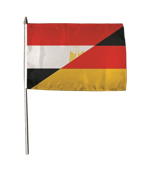 Stockflagge Ägypten-Deutschland 30 x 45 cm 