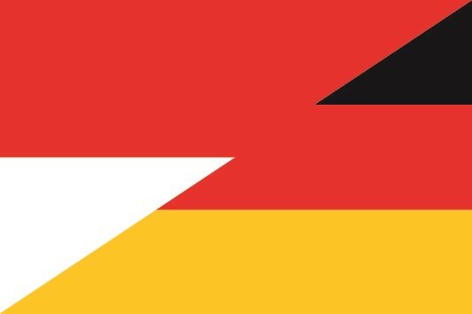 Flagge Indonesien - Deutschland 