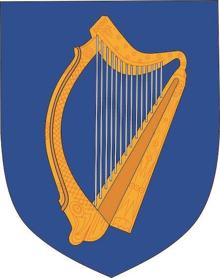 Aufkleber Irland Wappen 9 x 12 cm