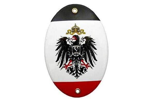 Emailschild Kaiserreich mit Adler 10 x 15 cm 