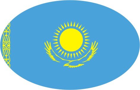 Aufkleber oval Kasachstan 10 x 6,5 cm 