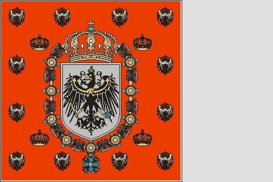 Fahne Preussen Standarte der Königin 1889 - 1918 150 x 150 cm 