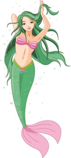 Aufkleber Meerjungfrau grün 