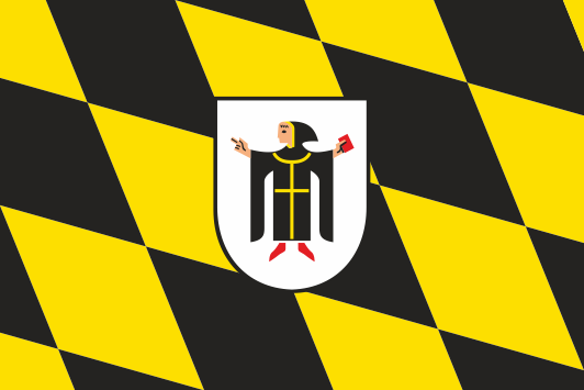 Flagge München Raute mit Wappen 