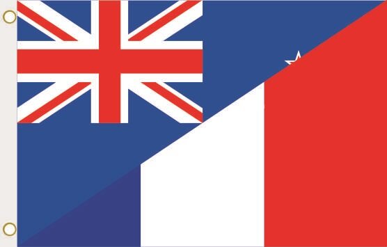 Fahne Neuseeland-Frankreich 90 x 150 cm 