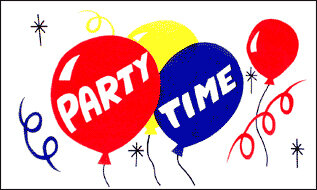 Stockflagge Party Time 30 x 45 cm 