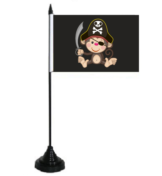 Tischflagge Piraten Affe 10x15 cm 
