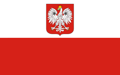 Miniflag Polen mit Wappen 10 x 15 cm 