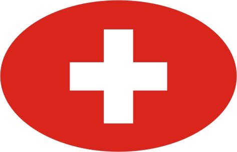 Aufkleber oval Schweiz 10 x 6,5 cm 