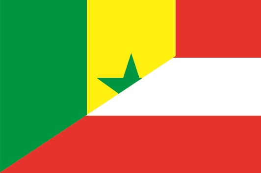 Flagge Senegal-Österreich 