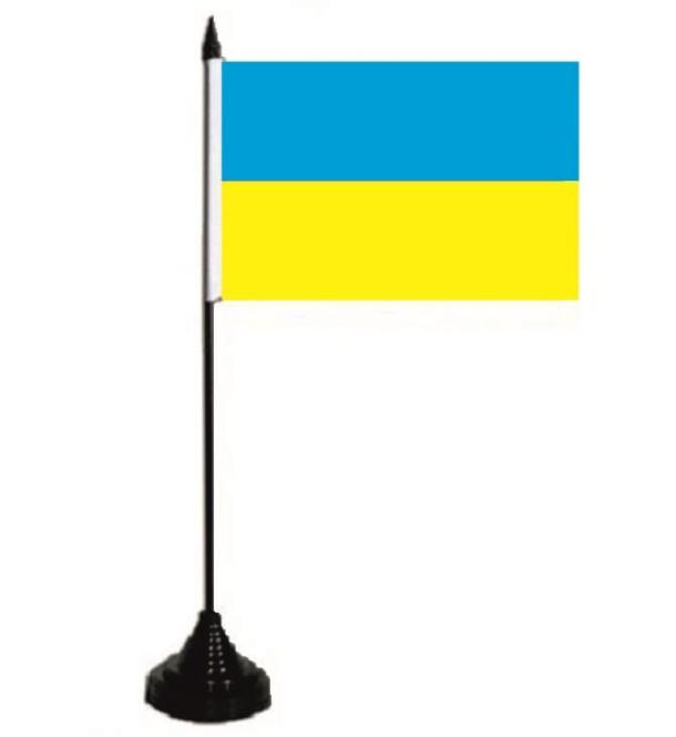 Tischflagge Ukraine Wappen 10 x 15 cm 