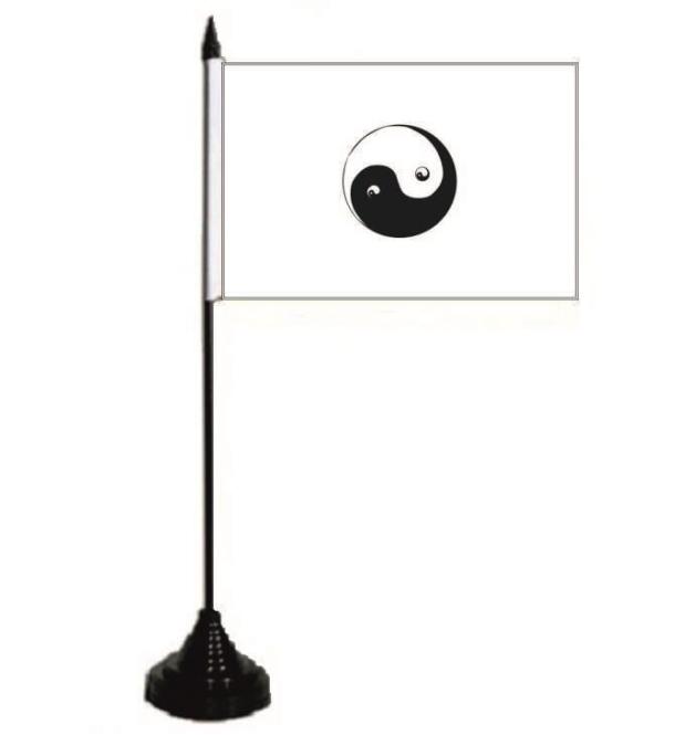 Tischflagge Yin Yang weiß 10 x 15 cm 
