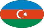 Aufkleber oval Aserbaidschan 10 x 6,5 cm 