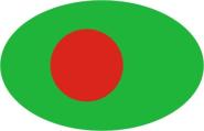 Aufkleber oval Bangladesh 10 x 6,5 cm 