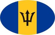 Aufkleber oval Barbados 10 x 6,5 cm 